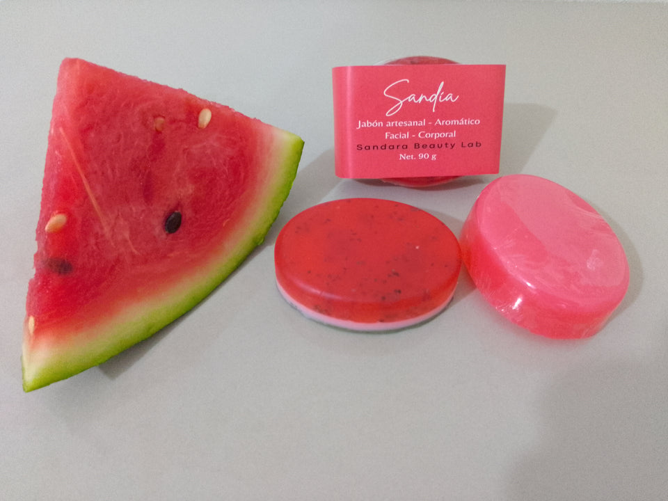JABÓN DE GLICERINA CON ESENCIA DE SANDIA DE 120G