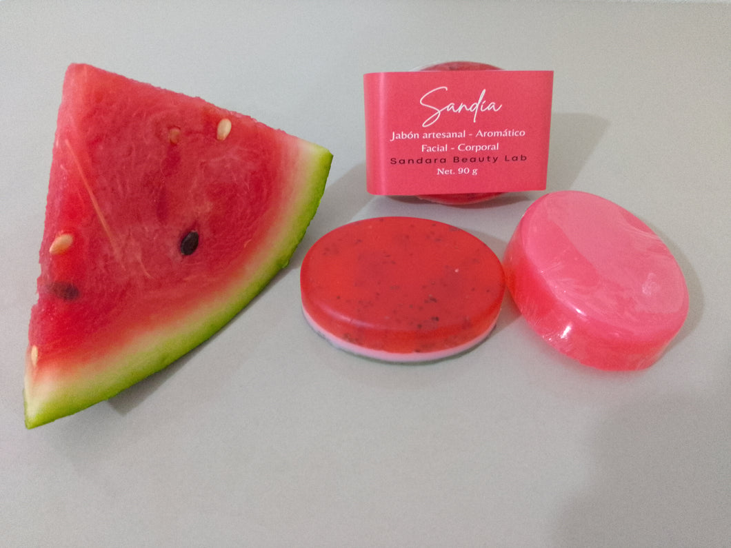 JABÓN DE GLICERINA CON ESENCIA DE SANDIA DE 120G