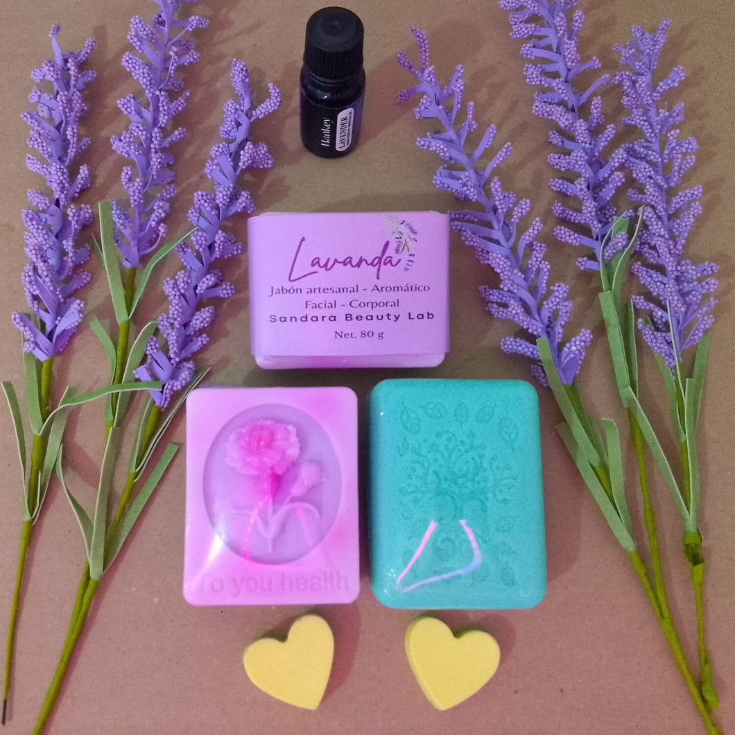 JABÓN DE GLICERINA CON ESENCIA DE LAVANDA DE 120G
